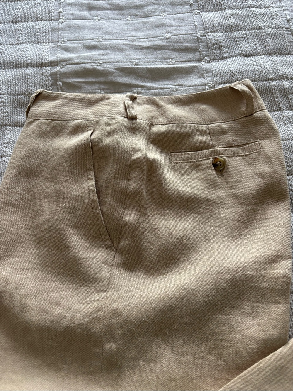Lauren Ralph Lauren Woman’s Classic Straight-Leg Pants in Tan 100% Linen Sz/2P - Picture 5 of 9